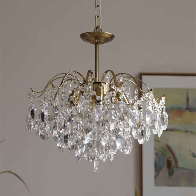 Kristy Retro Crystal Chandelier Glass Metal Living Room