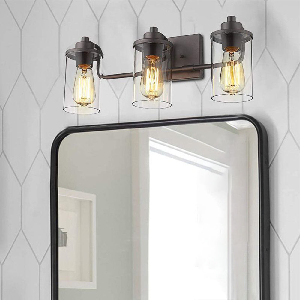 Silva Industrial Metal Glass Wall Lamp Bathroom Vanity