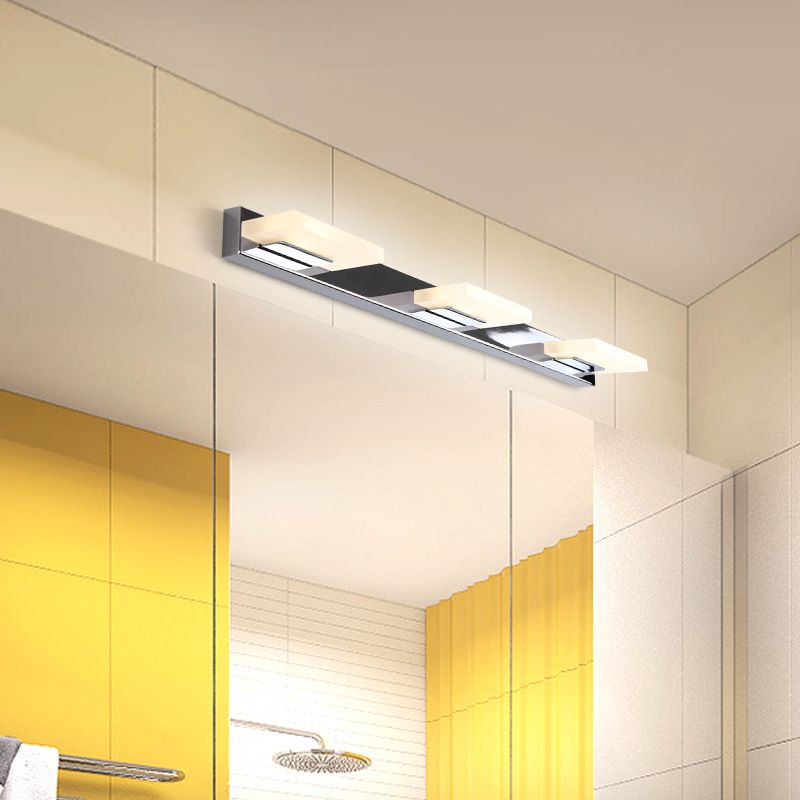Arisha Modern Square Mirror Front Vanity Metal Wall Lamp