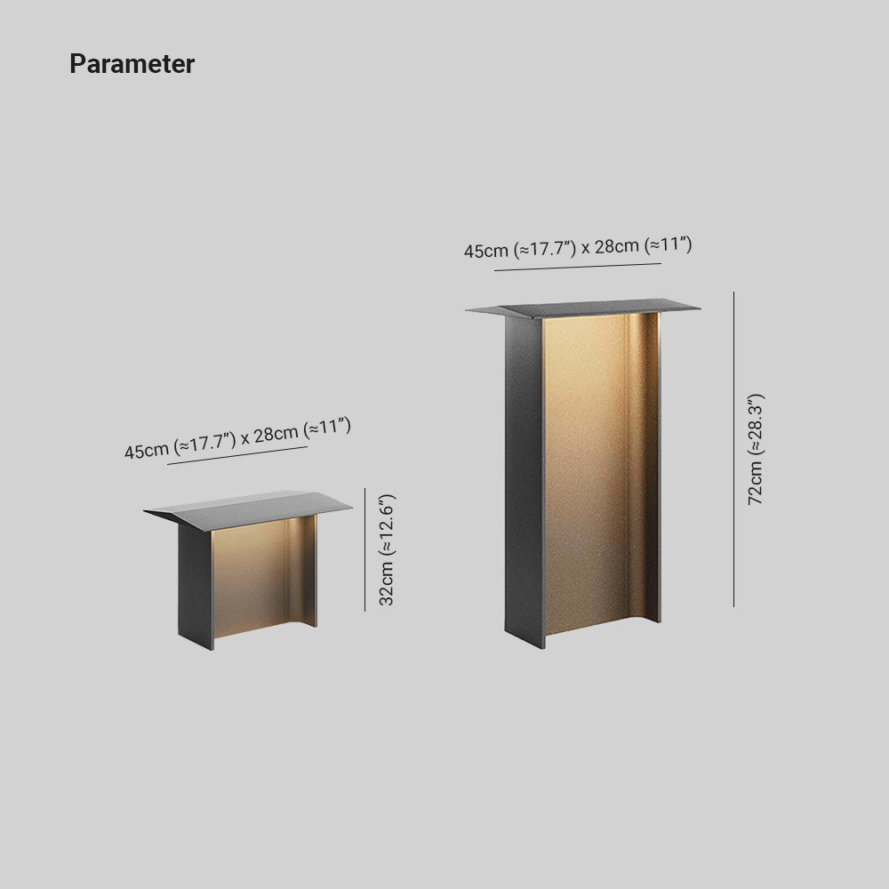 Ray Modern Metal Rectangular Solar Outdoor Path Light