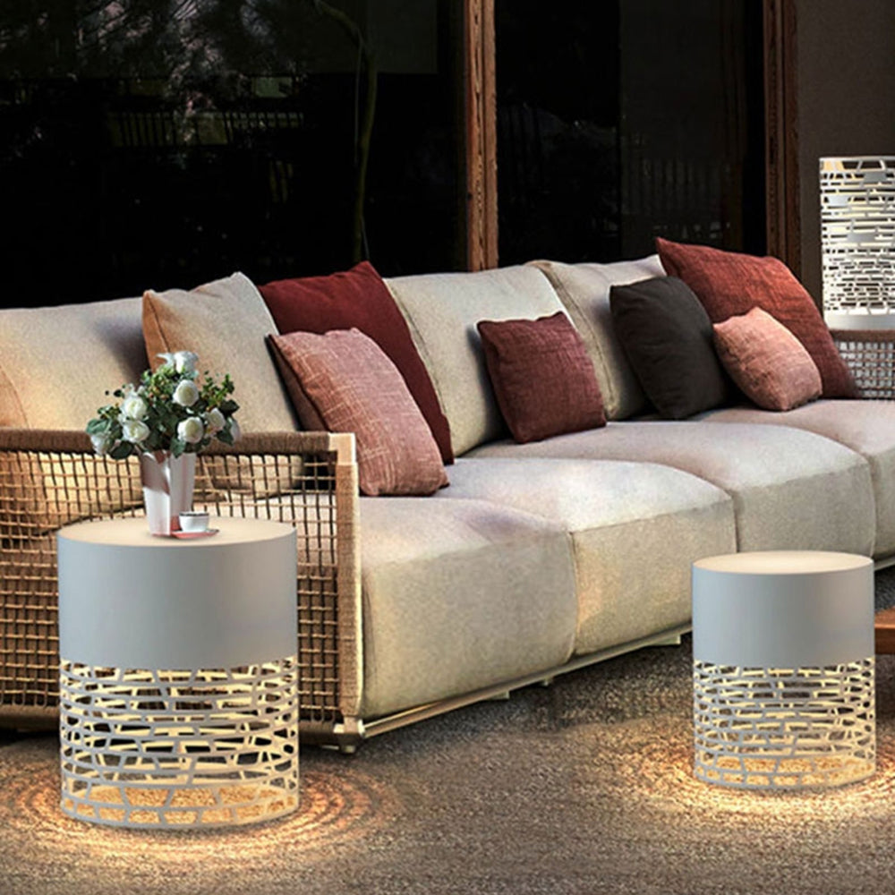 Ray Modern Metal Cylindrical Hollow Outdoor Path Light