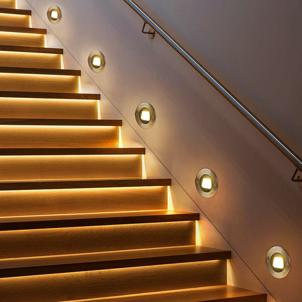 Ray Modern Metal Cylindrical Outdoor Deck Step Light
