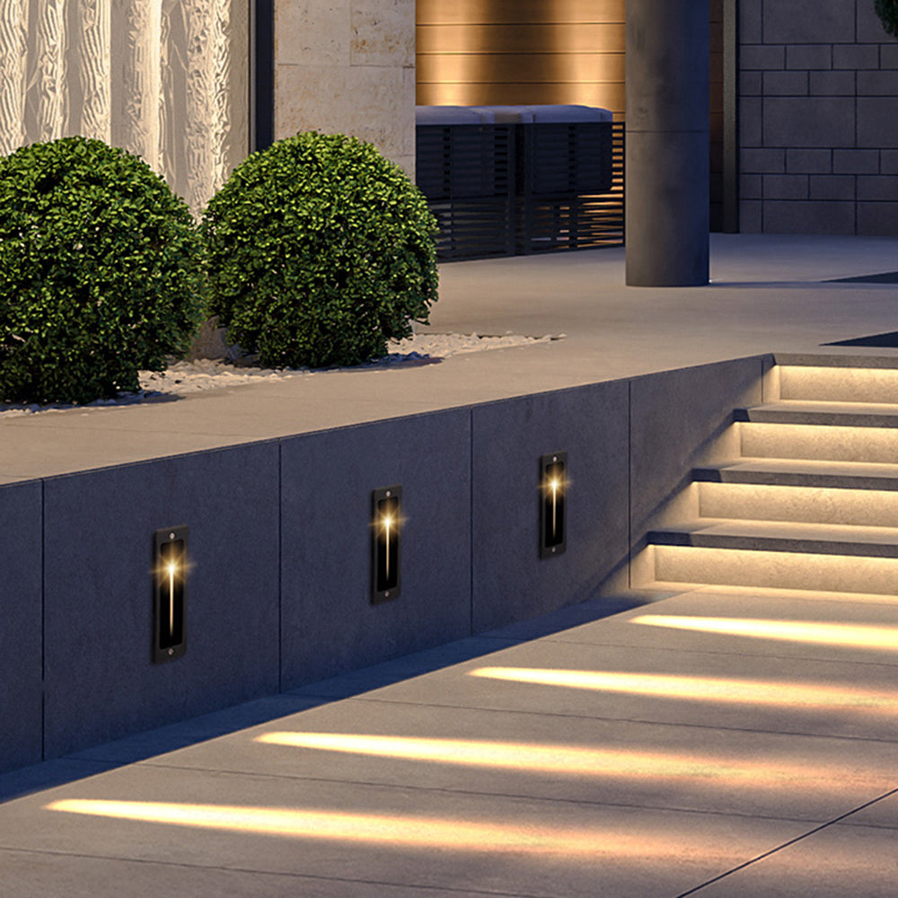 Ray Modern Metal Rectangular Outdoor Deck/Step Light, Gray