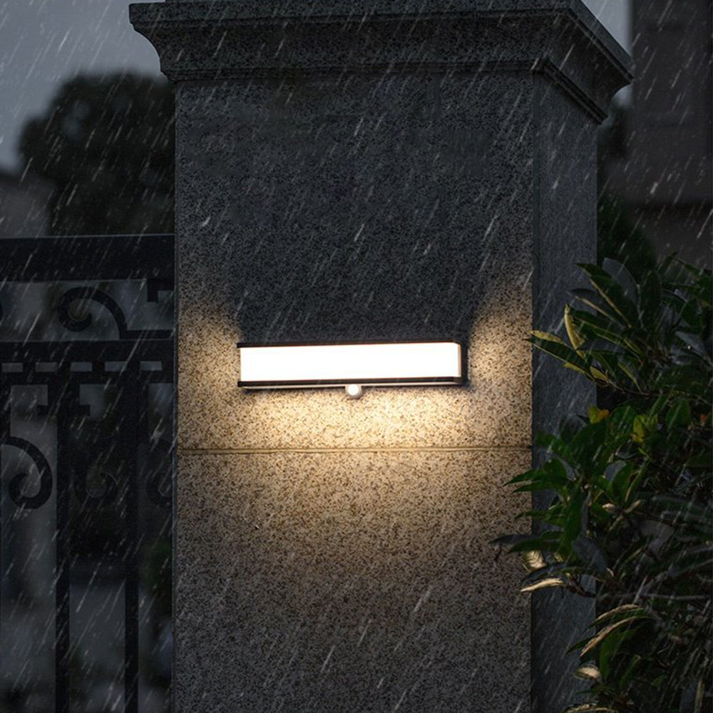 Ray Modern Minimalist Rectangular Acrylic Sensor Solar Outdoor Wall Lamp - Letslighting