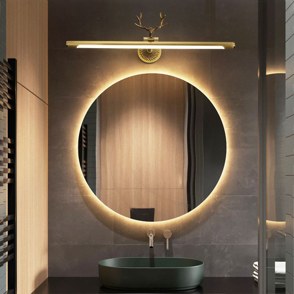 Arisha Modern Staghorn Shaped Vanity Mirror Front Wall Lamp Brass