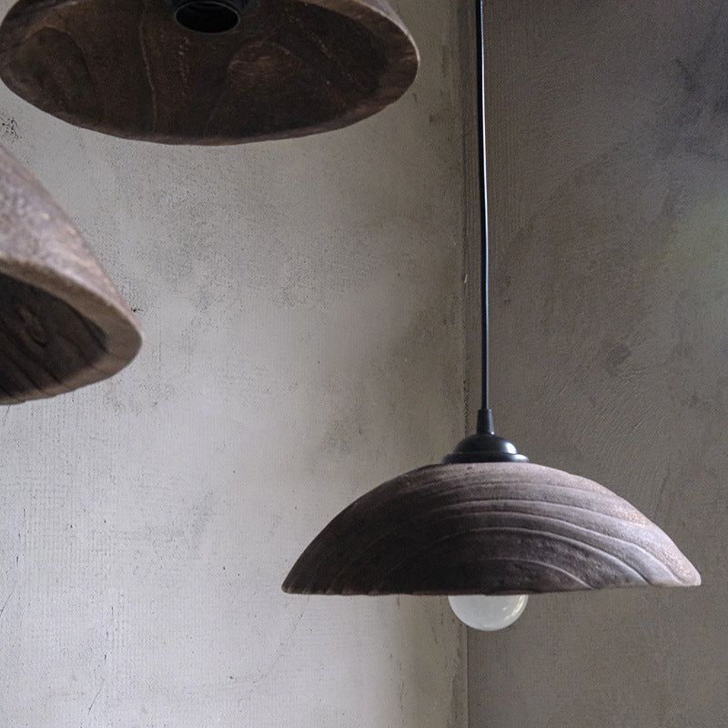 Muto Vintage Pendant Light Dark Wood Living Room Bedroom - Letslighting