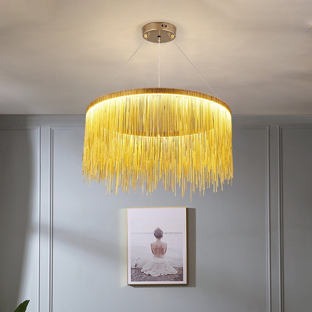 Arisha Tassel Chain Art Deco Pendant Light Living Room Hall - Letslighting