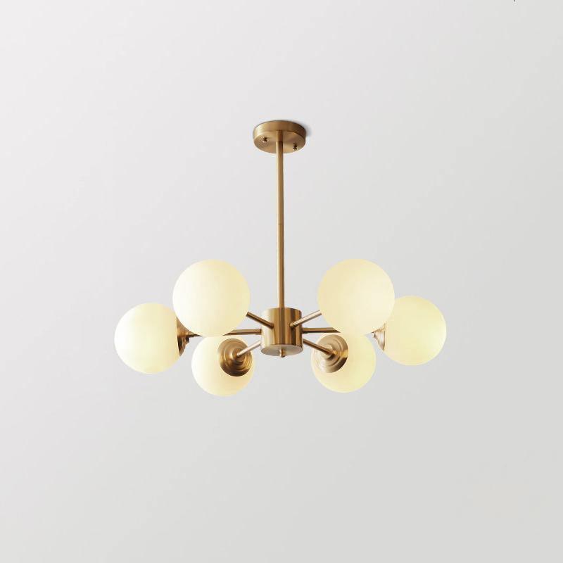 Lustra Chandelier Brass Opal Glass - Letslighting
