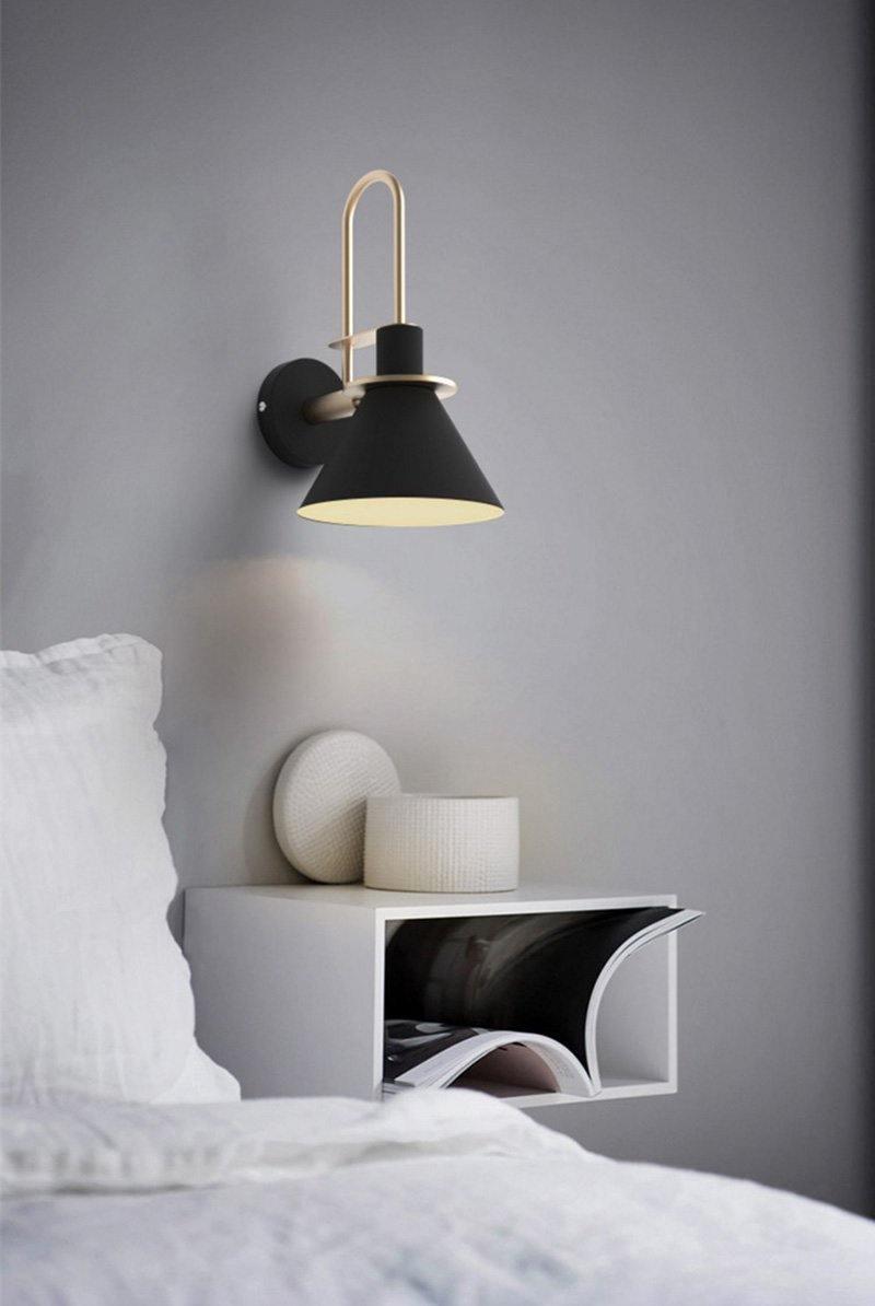 Lustra Wall Lamp Black Gold Minimalist - Letslighting