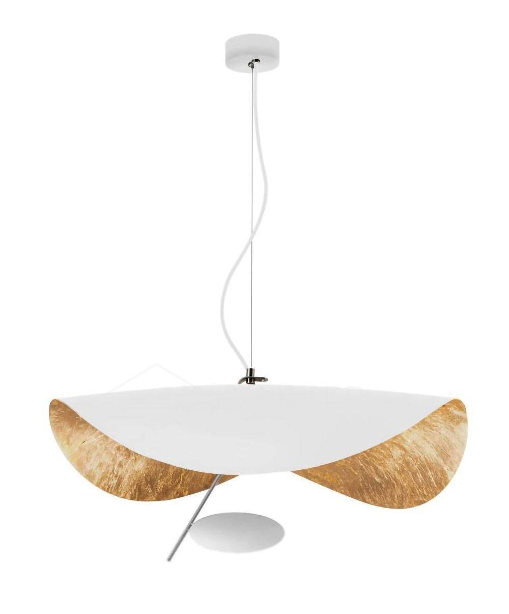 Lustra Pendant Lamp Black Gold Curved Shade - Letslighting