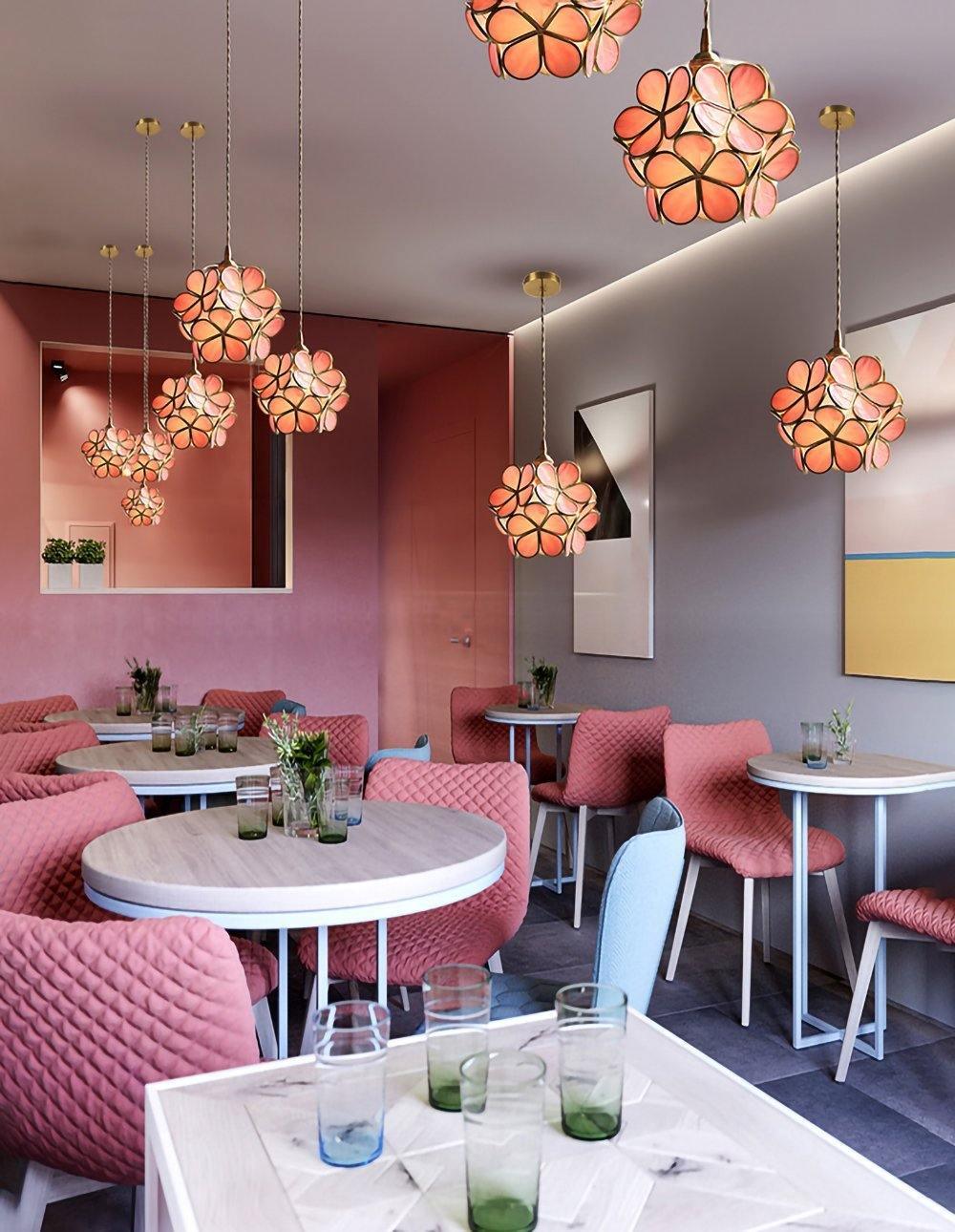 Lustra Pendant Lamp Glass Petal Shaped Kitchen - Letslighting