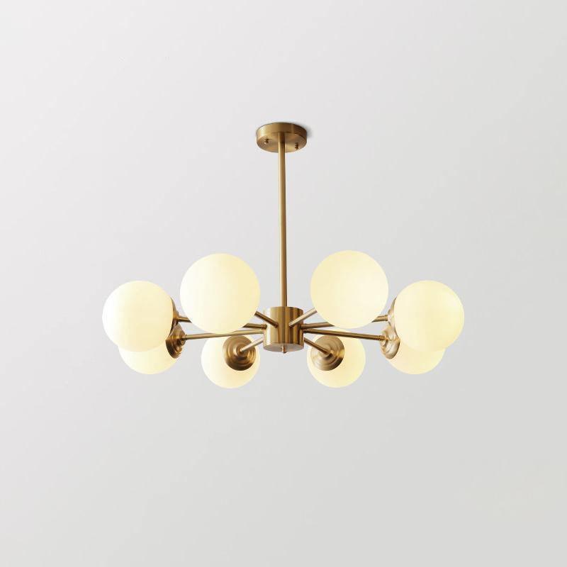 Lustra Chandelier Brass Opal Glass - Letslighting