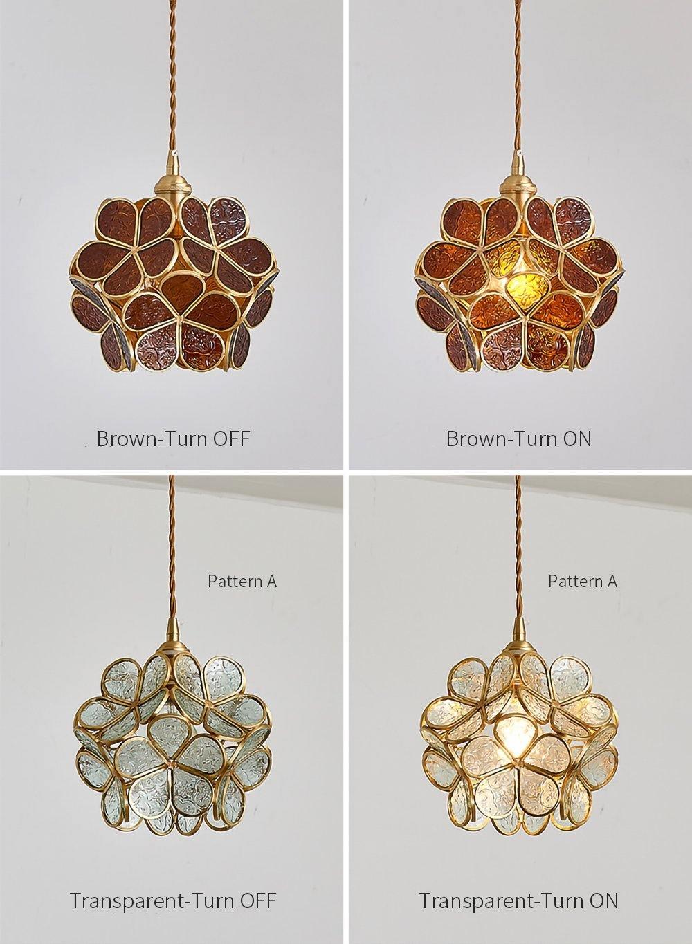 Lustra Pendant Lamp Glass Petal Shaped Kitchen - Letslighting