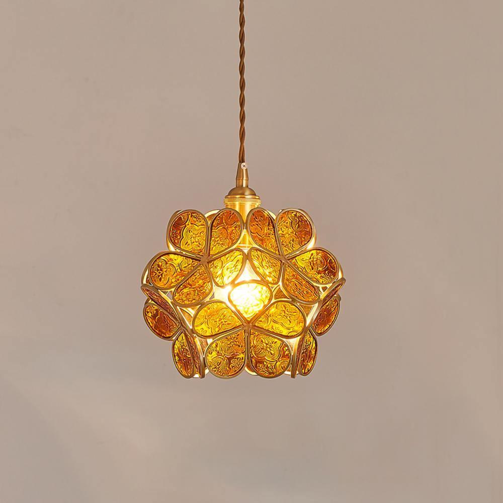 Lustra Pendant Lamp Glass Petal Shaped Kitchen - Letslighting