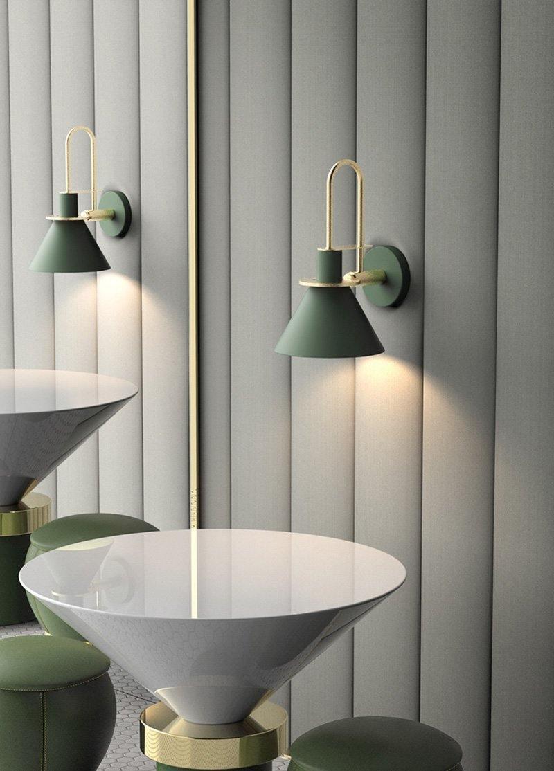 Lustra Wall Lamp Black Gold Minimalist - Letslighting