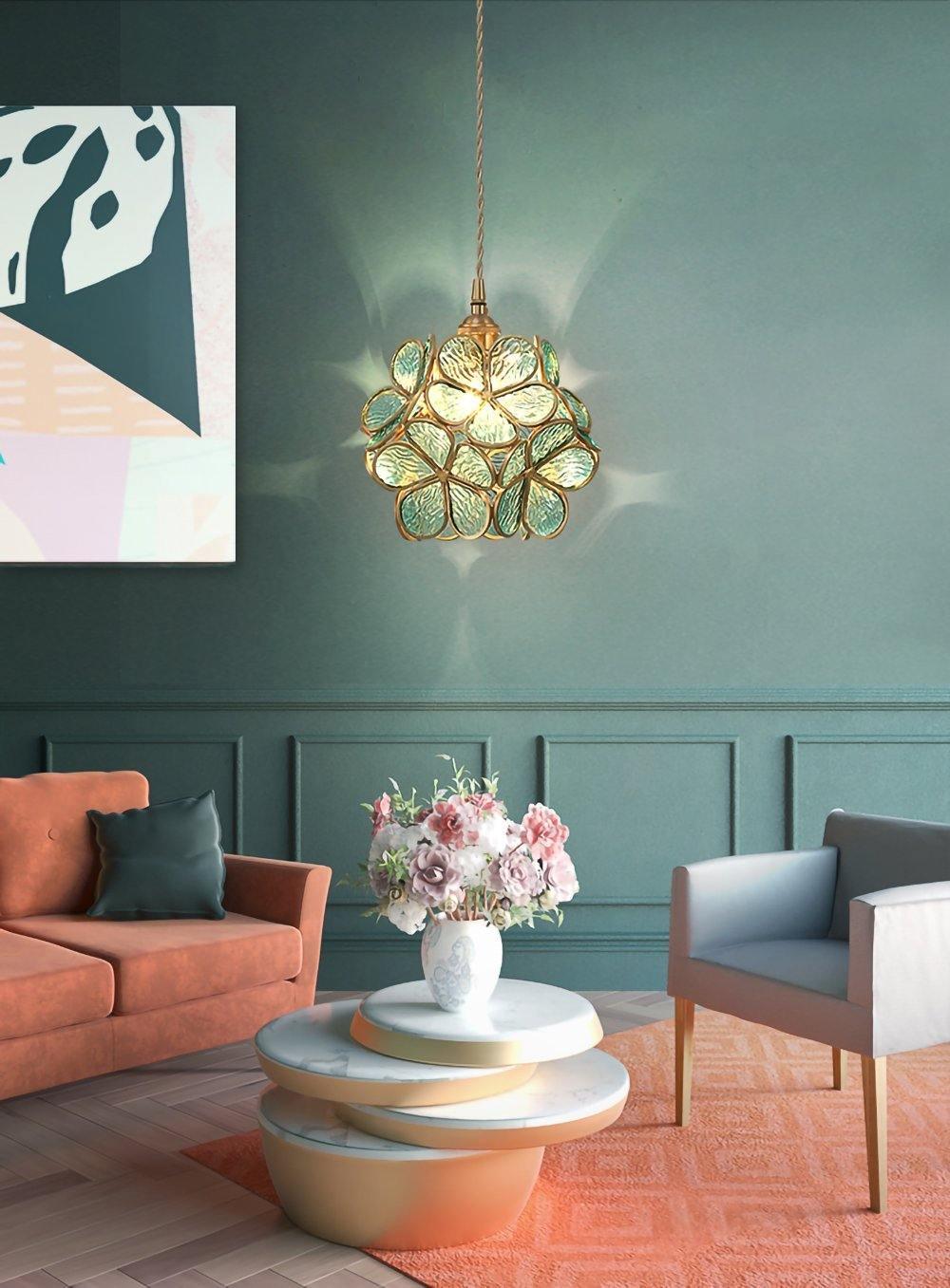 Lustra Pendant Lamp Glass Petal Shaped Kitchen - Letslighting