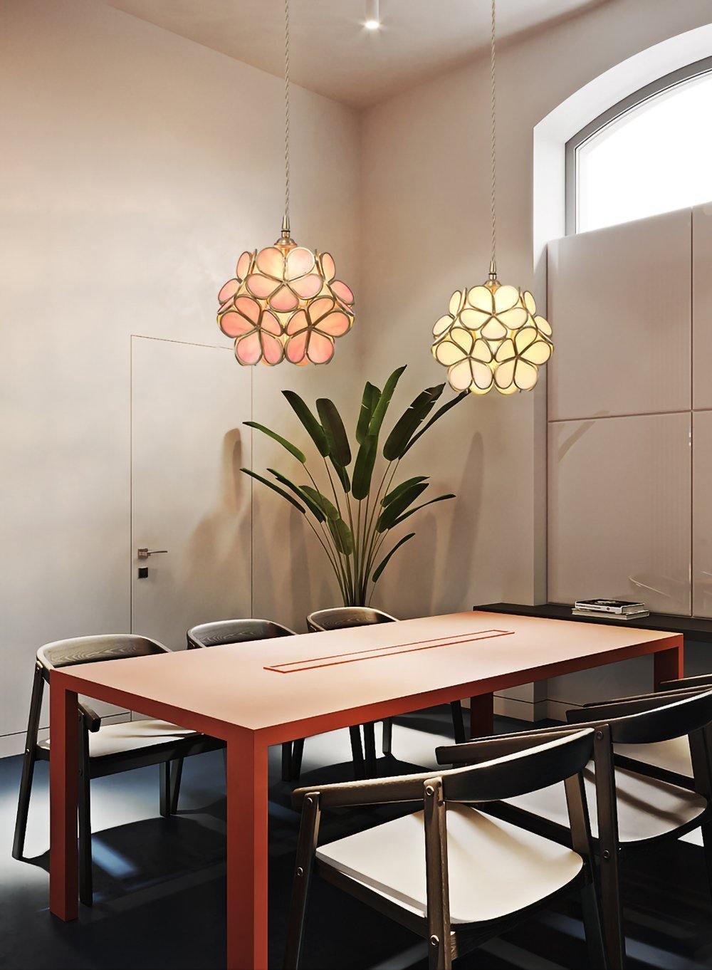 Lustra Pendant Lamp Glass Petal Shaped Kitchen - Letslighting