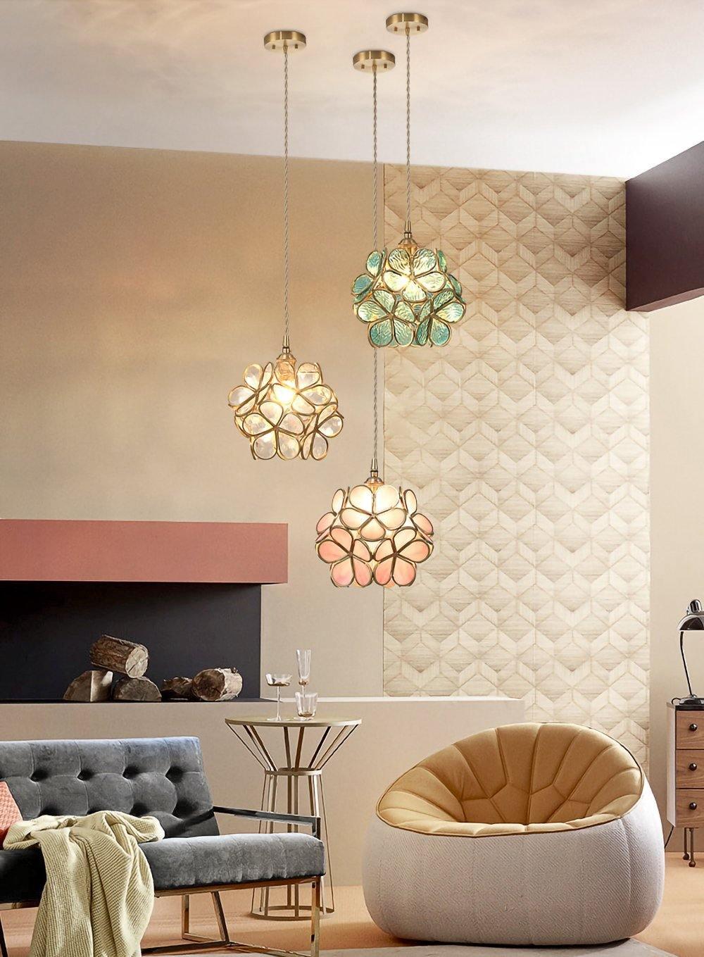 Lustra Pendant Lamp Glass Petal Shaped Kitchen - Letslighting