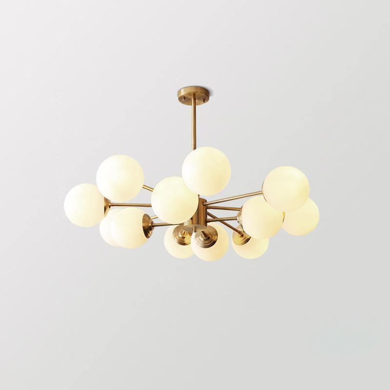 Lustra Chandelier Brass Opal Glass - Letslighting