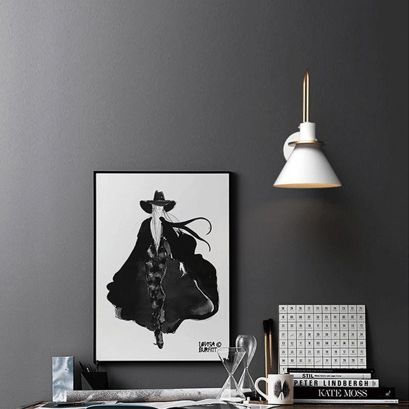 Lustra Wall Lamp Black Gold Minimalist - Letslighting
