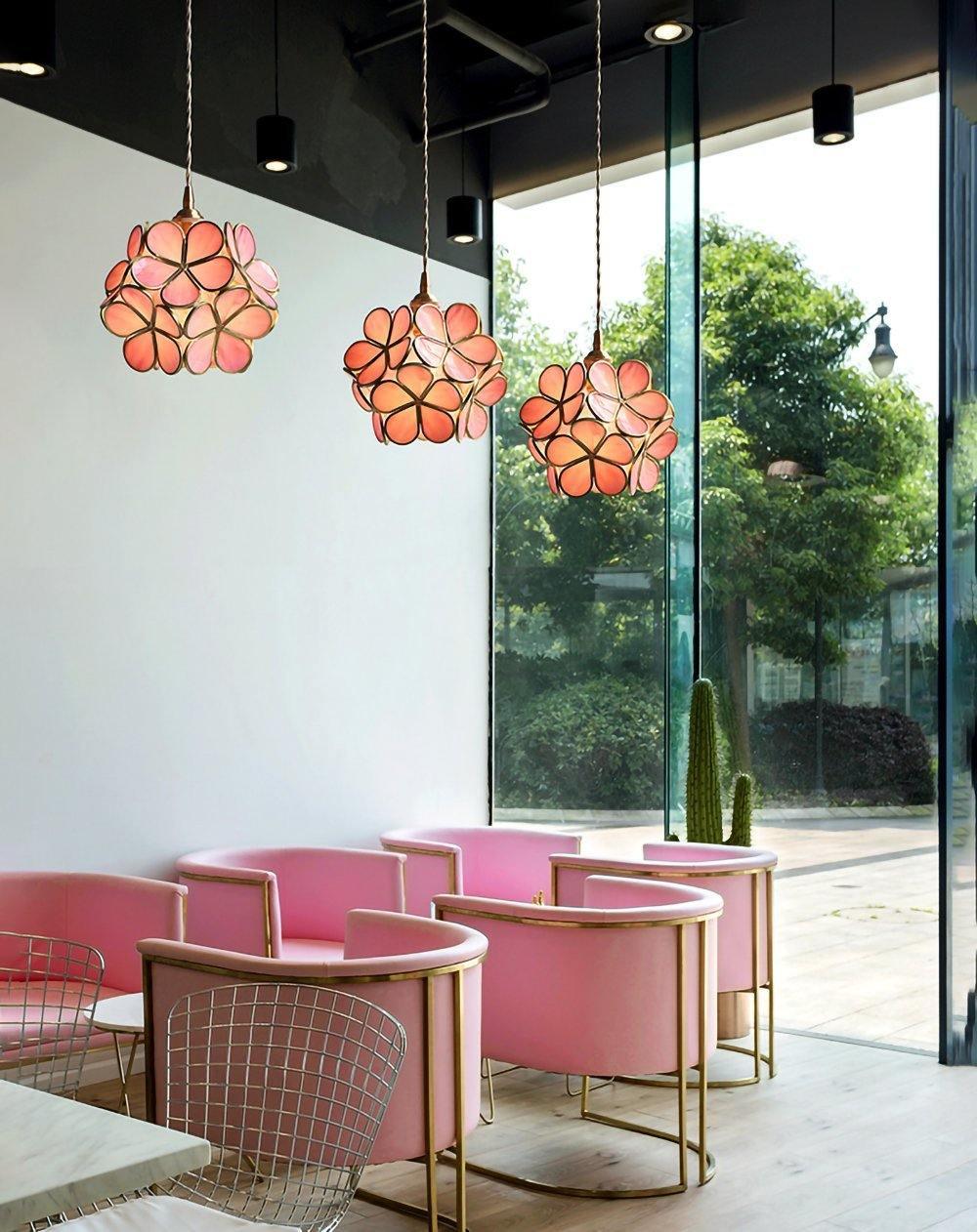Lustra Pendant Lamp Glass Petal Shaped Kitchen - Letslighting