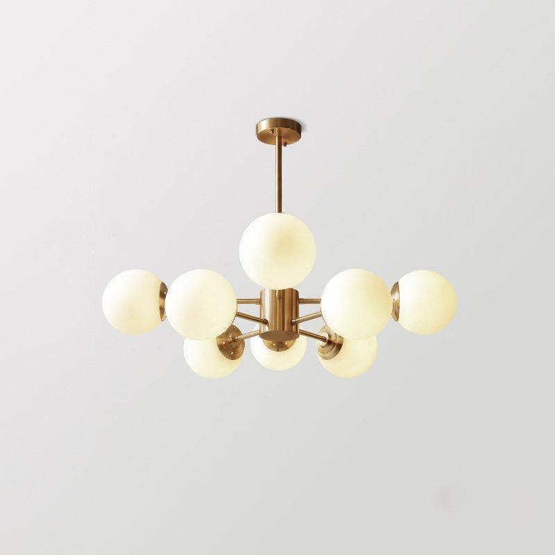 Lustra Chandelier Brass Opal Glass - Letslighting