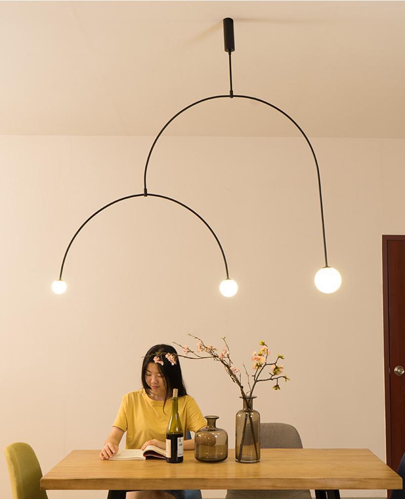 Lustra Chandelier Mobile Black Minimalist - Letslighting