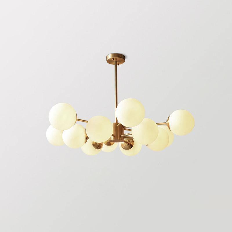 Lustra Chandelier Brass Opal Glass - Letslighting