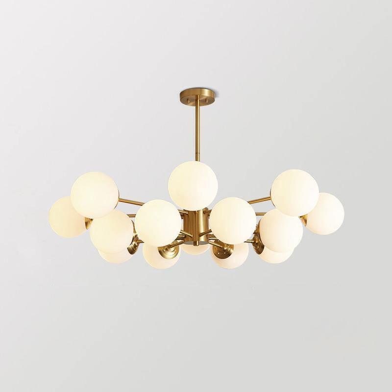 Lustra Chandelier Brass Opal Glass - Letslighting