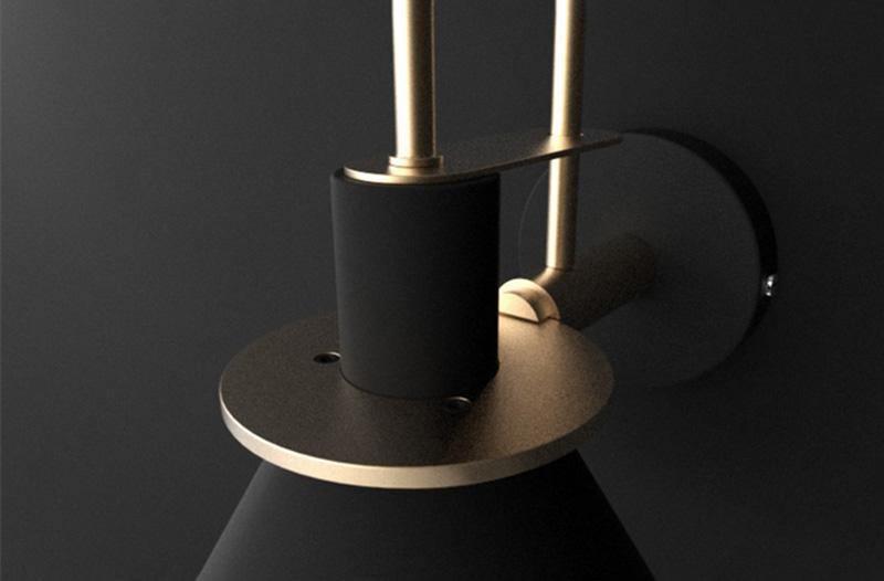 Lustra Wall Lamp Black Gold Minimalist - Letslighting