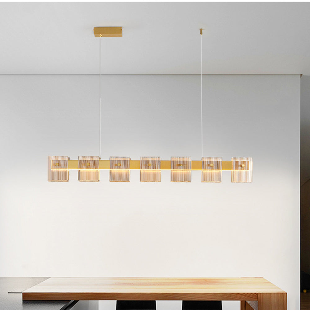 Arisha Modern Minimalist Rectangular And Glass Pendant Light - Letslighting