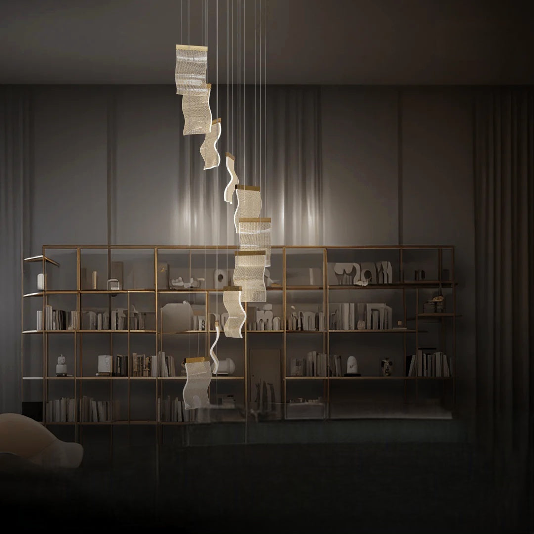 Kristy Industrial Chandelier Acrylic Metal Bedroom Living Room
