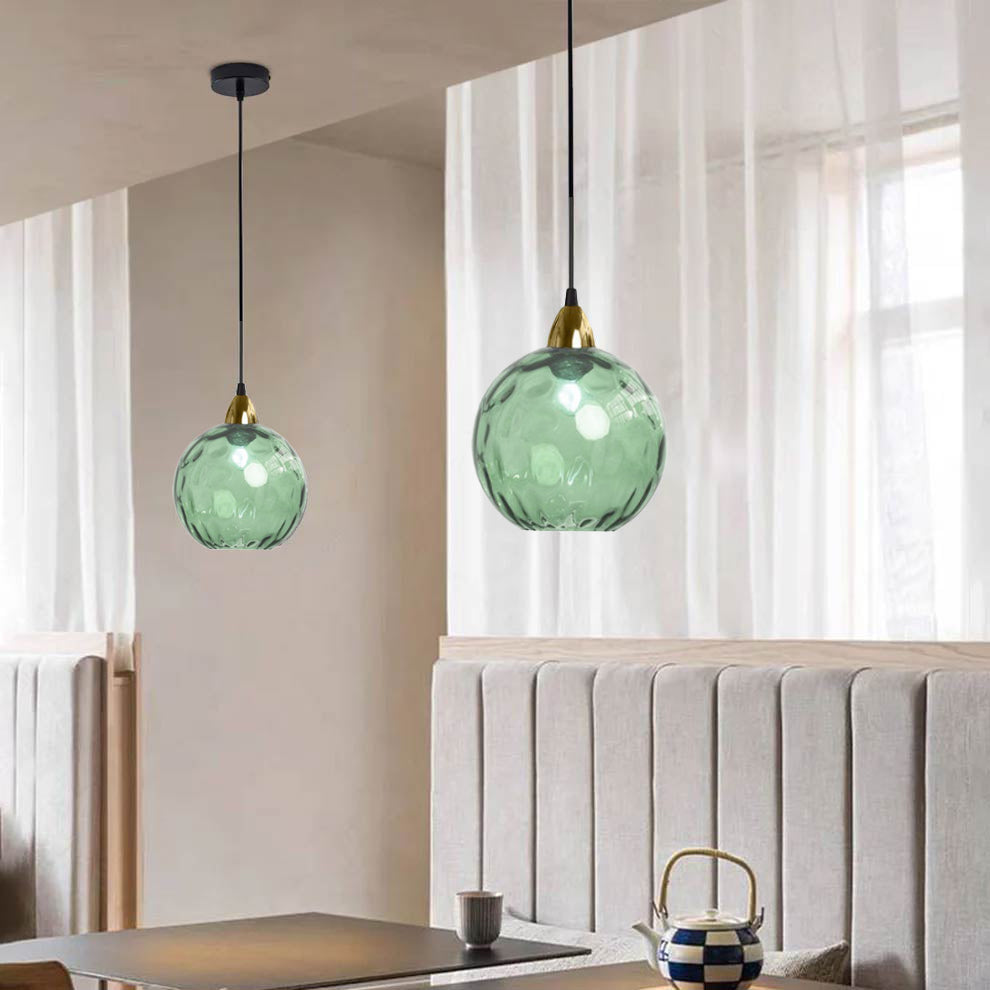 Valentina Colorful Glass Ball Pendant Light Water Ripple Living Room