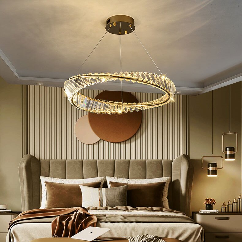 Kristy Modern Luxury Round Metal Glass Chandelier