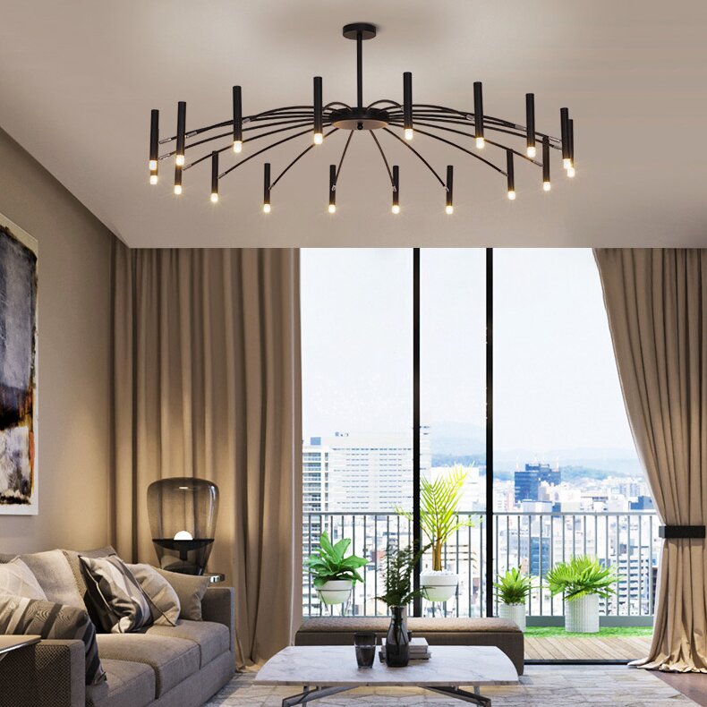 Arisha Modern Blown Linear Metal Chandelier
