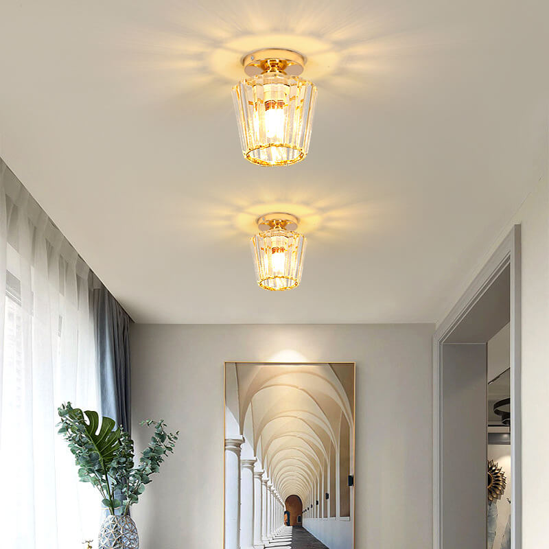 Arisha Modern Flush Mount Ceiling Light Black Gold Glass Bedroom