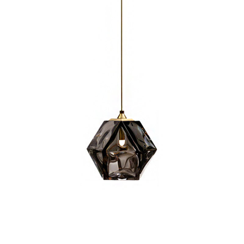 Valentina Polyhedron LED Pendant Light Metal/Glass Kitchen Island - Letslighting