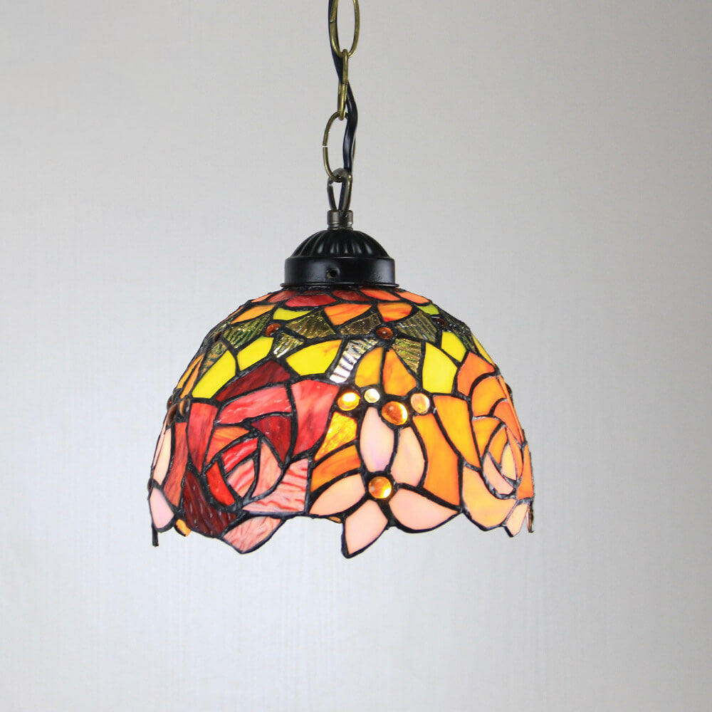 Tiffany Cottage LED Pendant Light Metal Glass Living Room/Bedroom