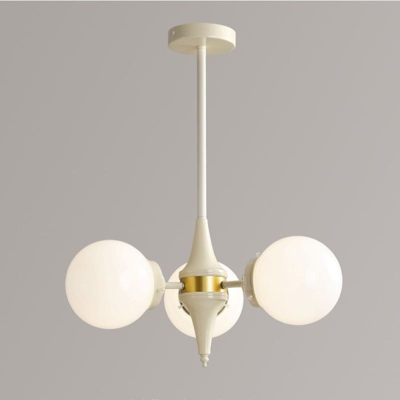 Valentina French LED Chandelier Milky White Cream Living Room - Letslighting