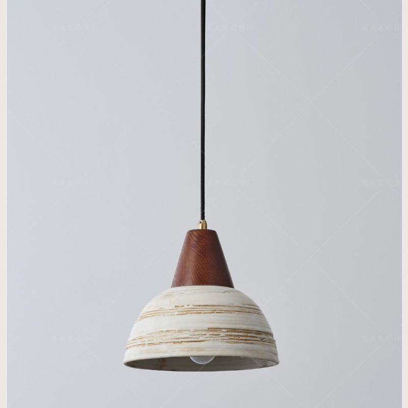 Muto Nordic LED Pendant Light Metal Ceramic Wood Bedroom