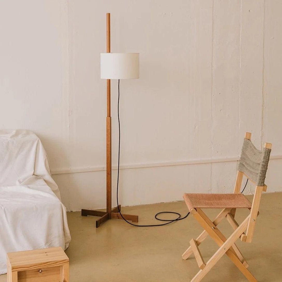 Torna Wood Fabric Floor Lamp - Letslighting
