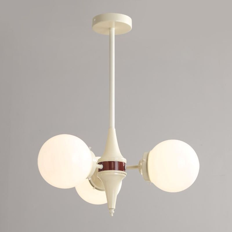 Valentina French LED Chandelier Milky White Cream Living Room - Letslighting