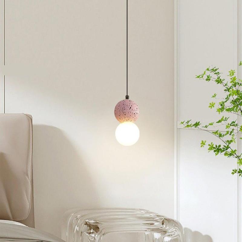 Valentina Single Globe Colorful Pendant Light, Dolomite, LED - Letslighting