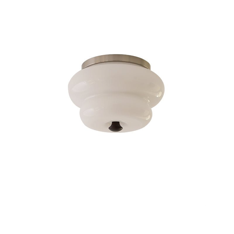 Curvaceous Modern Glass & Wood Ceiling Light