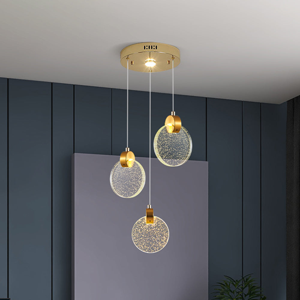 Kristy Minimalist Round Metal Crystal Chandelier