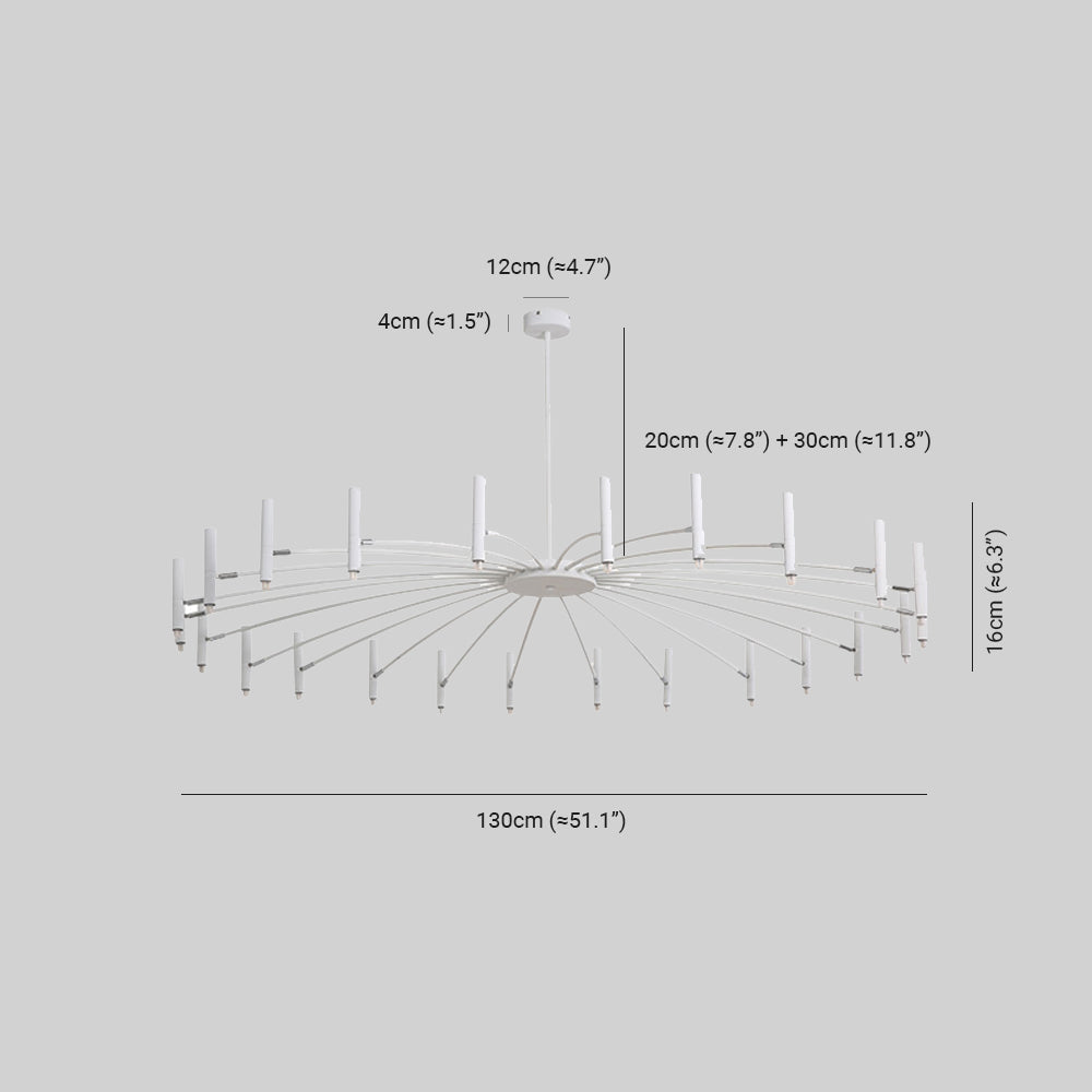 Arisha Modern Blown Linear Metal Chandelier