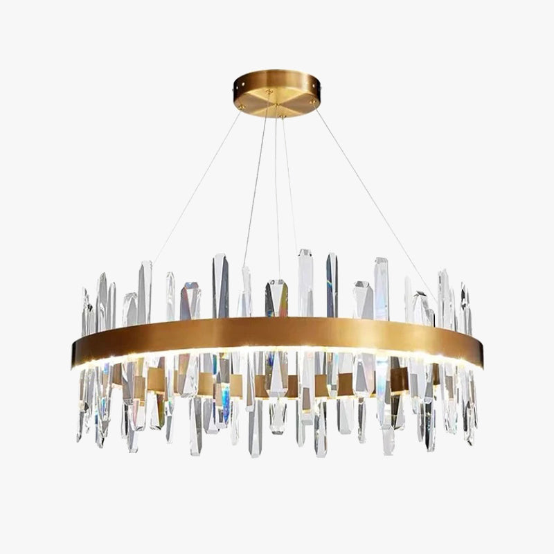 Kristy Modern Crystal Ring Chandelier, Stainless Steel & Crystal - Letslighting