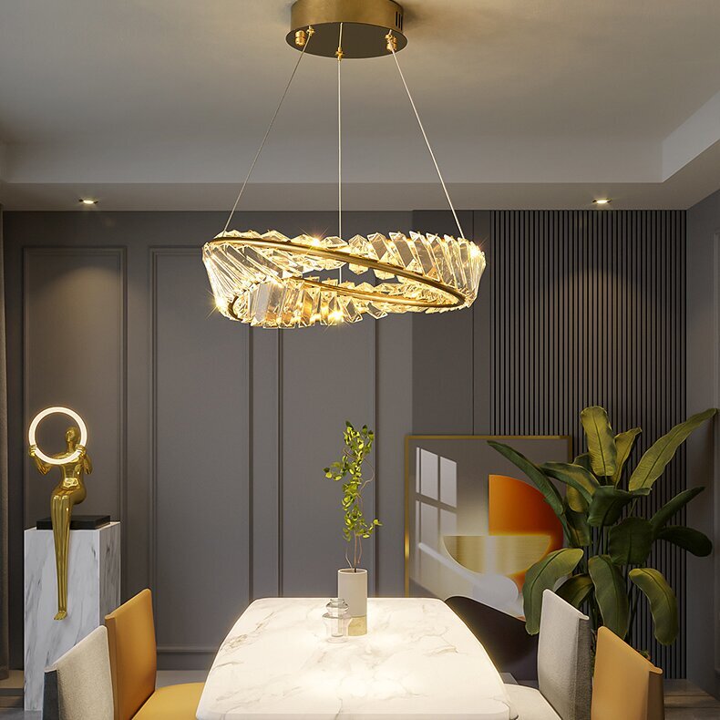 Kristy Modern Luxury Round Metal Glass Chandelier