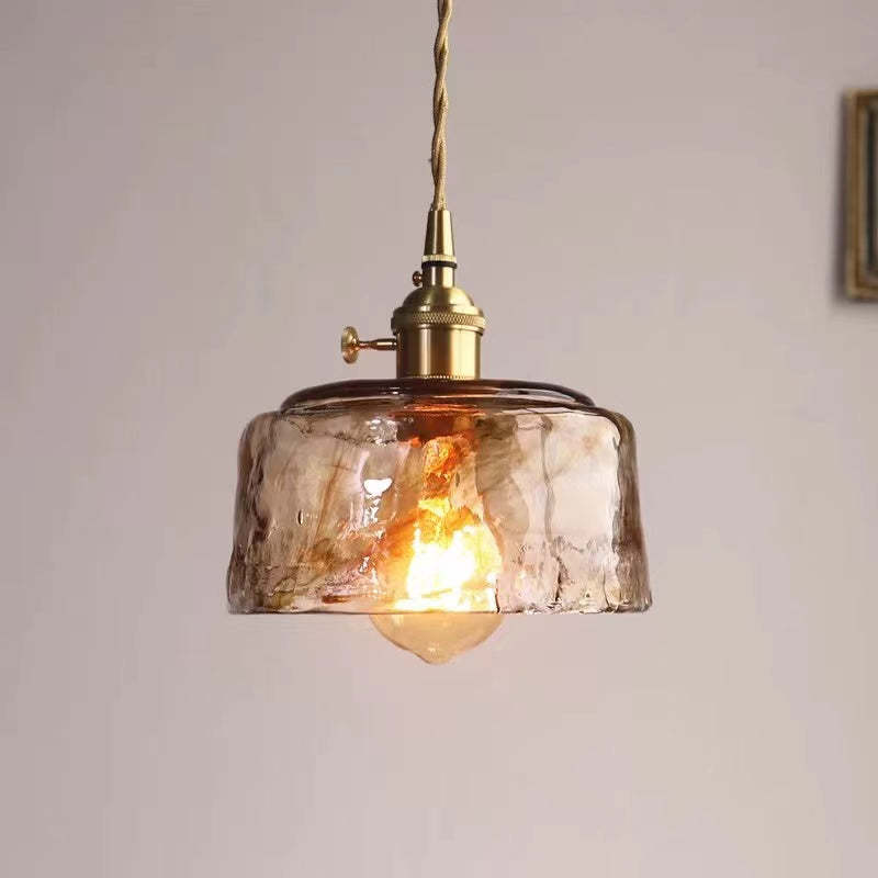 Arisha Vintage Style Industrial Pendant Light Retro Glass Brass - Letslighting