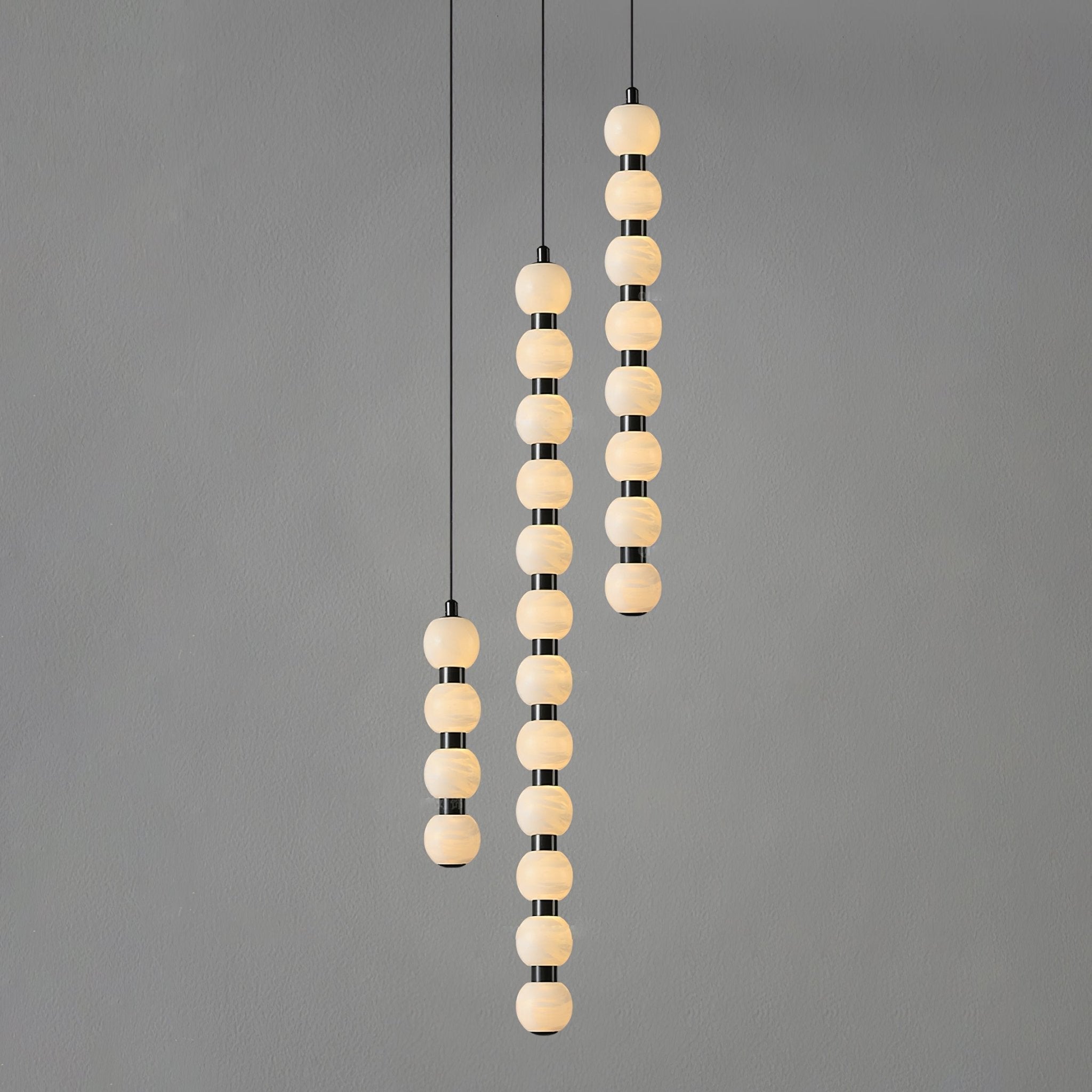 Orbique Modern Metal & Alabaster Pendant Light
